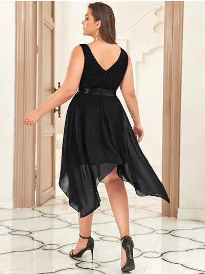 ever COSTA|Stunning V Neck Lace Chiffon Bridesmaid Dress