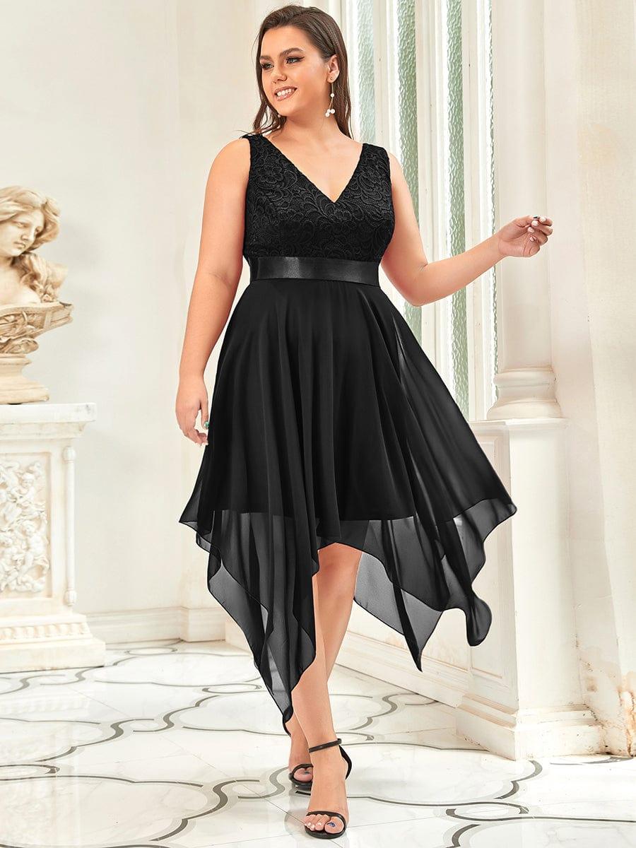 ever COSTA|Stunning V Neck Lace Chiffon Bridesmaid Dress