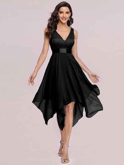 ever COSTA|Stunning V Neck Lace Chiffon Bridesmaid Dress