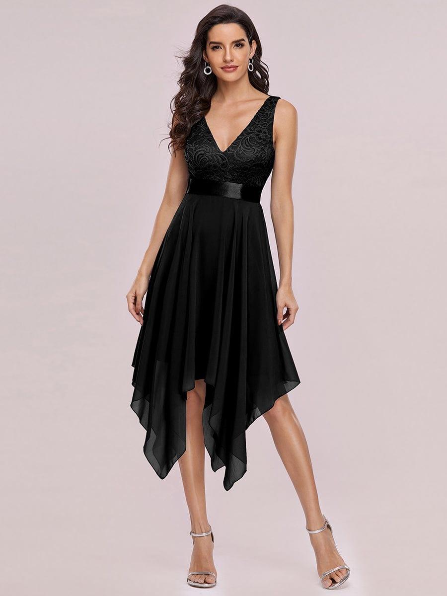 ever COSTA|Stunning V Neck Lace Chiffon Bridesmaid Dress