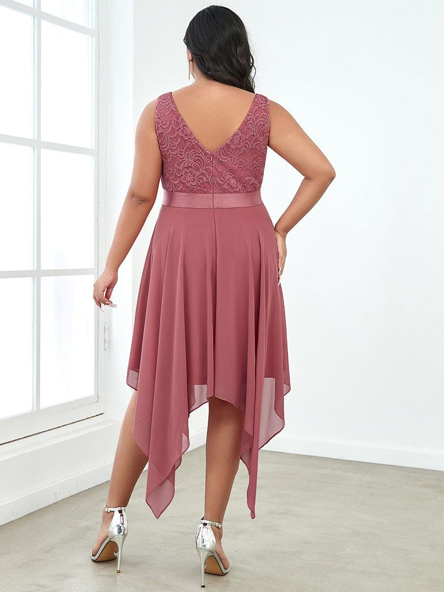 ever COSTA|Stunning V Neck Lace Chiffon Bridesmaid Dress