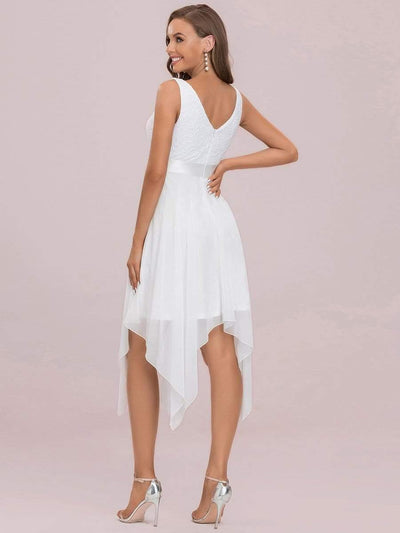 ever COSTA|Stunning V Neck Lace Chiffon Bridesmaid Dress