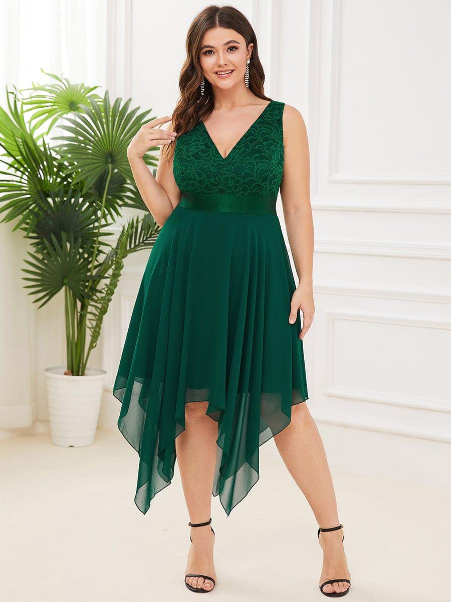 ever COSTA|Stunning V Neck Lace Chiffon Bridesmaid Dress