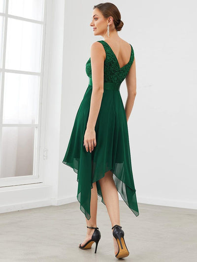 ever COSTA|Stunning V Neck Lace Chiffon Bridesmaid Dress
