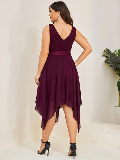 ever COSTA|Stunning V Neck Lace Chiffon Bridesmaid Dress