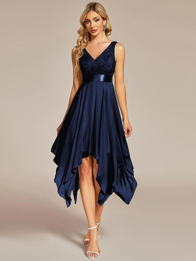 ever COSTA|Stunning V Neck Lace Chiffon Bridesmaid Dress