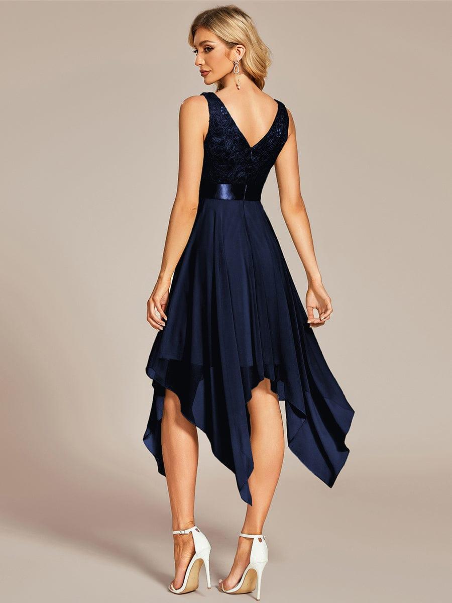 ever COSTA|Stunning V Neck Lace Chiffon Bridesmaid Dress