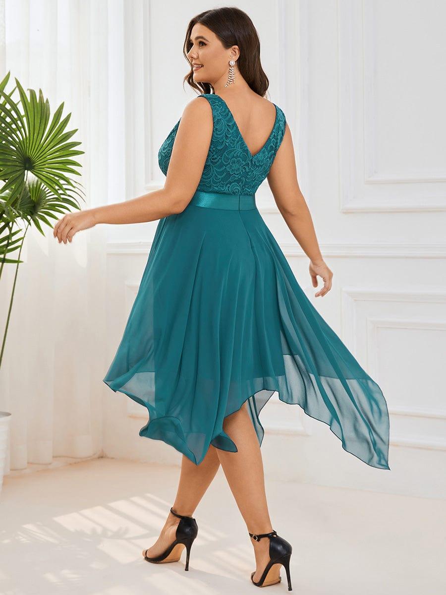 ever COSTA|Stunning V Neck Lace Chiffon Bridesmaid Dress