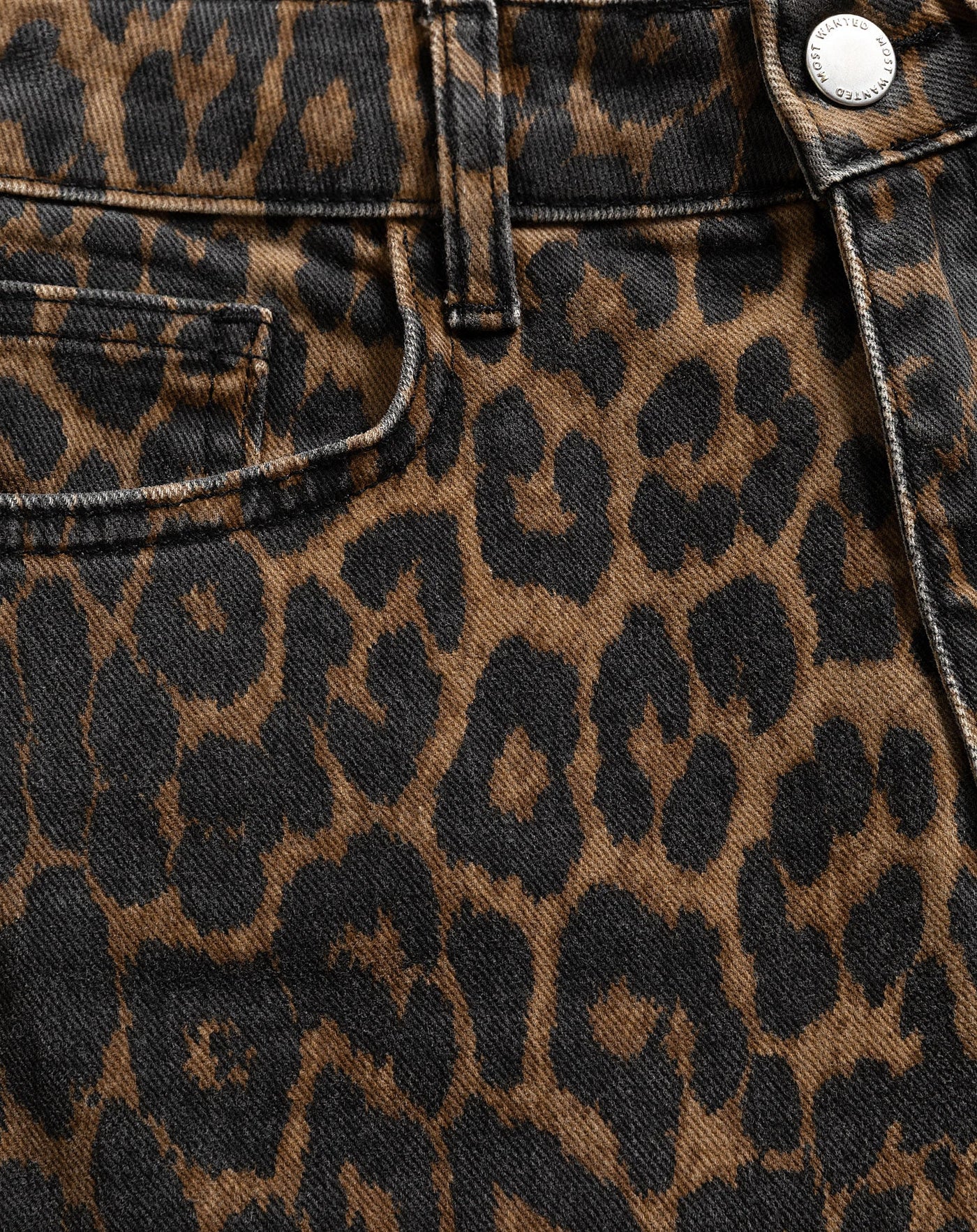 LEOPARD ALLOVER JEANS ZWART