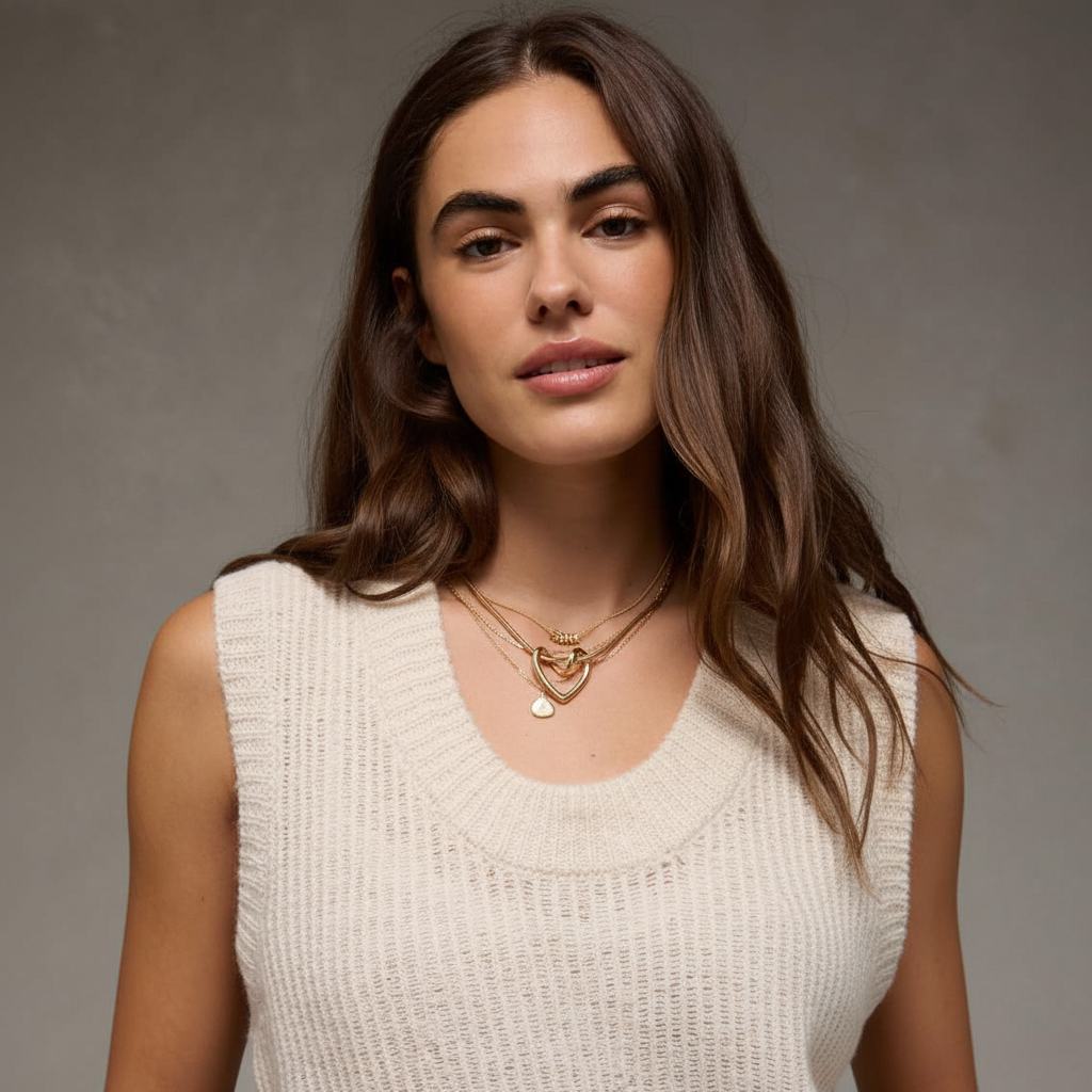 Top Senza Maniche Avorio