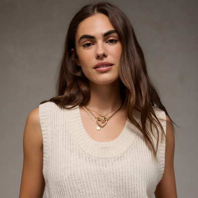 Top Senza Maniche Avorio