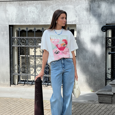 Jeans a gamba larga a Vita Alta