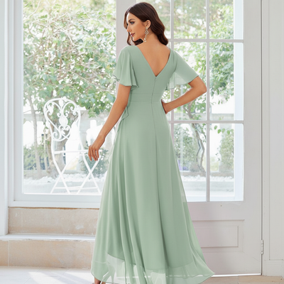 Abito Damigella in Chiffon con Scollo a V