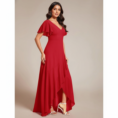 Abito Damigella in Chiffon con Scollo a V